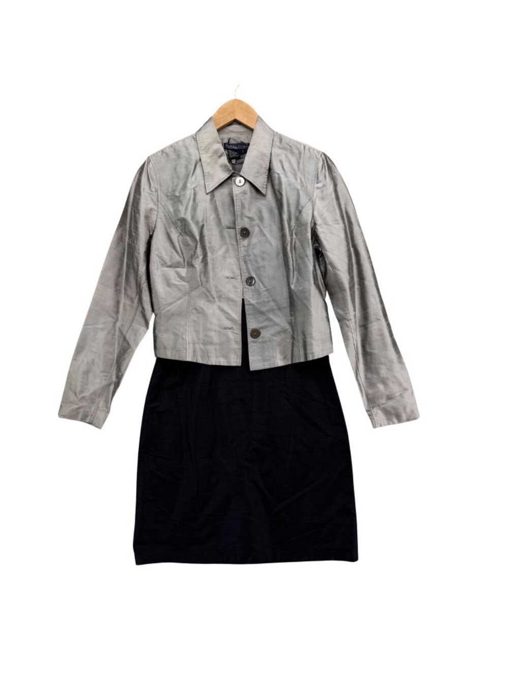 Harold Powell Silk 2 Piece Dress Set Blazer Jacket with Sheath Dress Size 2